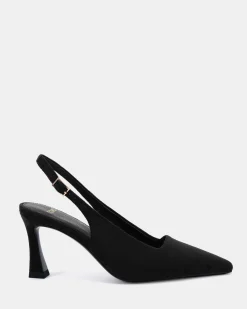 IYLAH Black Suede High Heels