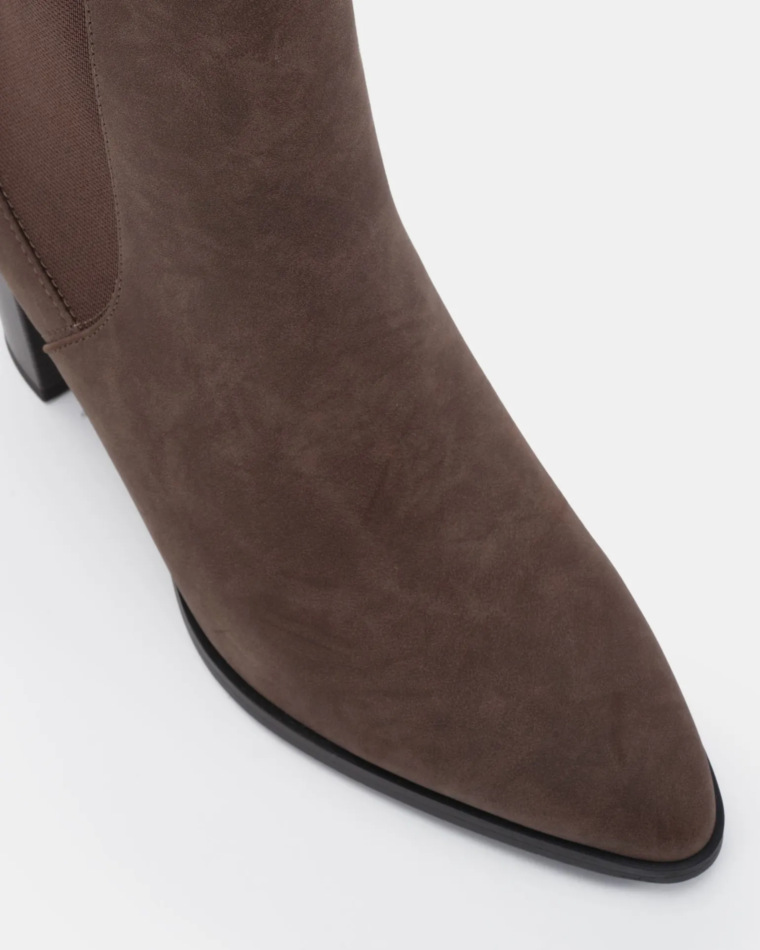 KAIA Espresso Nubuck Heeled Boots