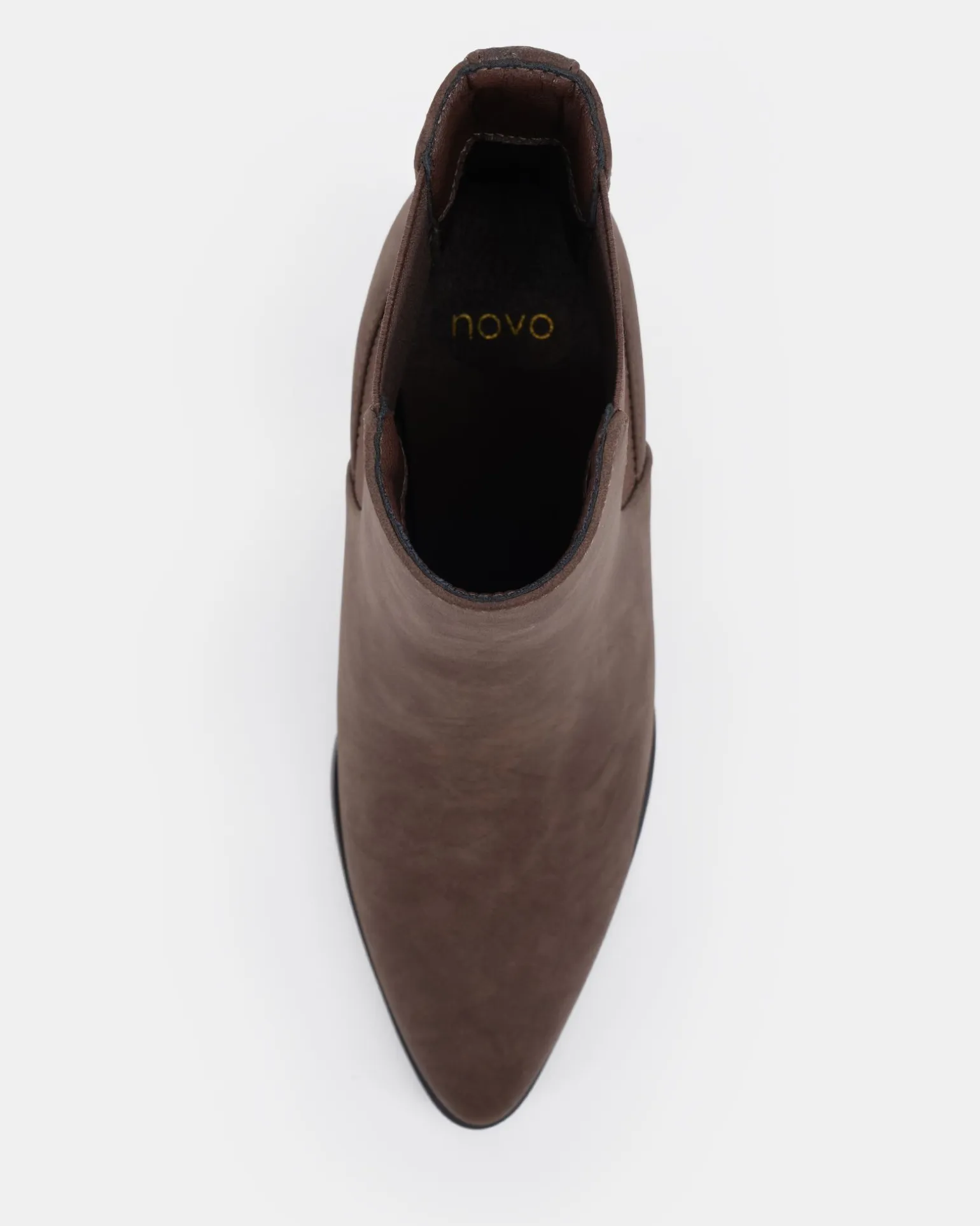 KAIA Espresso Nubuck Heeled Boots