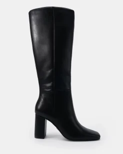 KAISER Black Smooth Heeled Boots