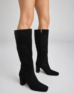 KAISER Black Suede Heeled Boots