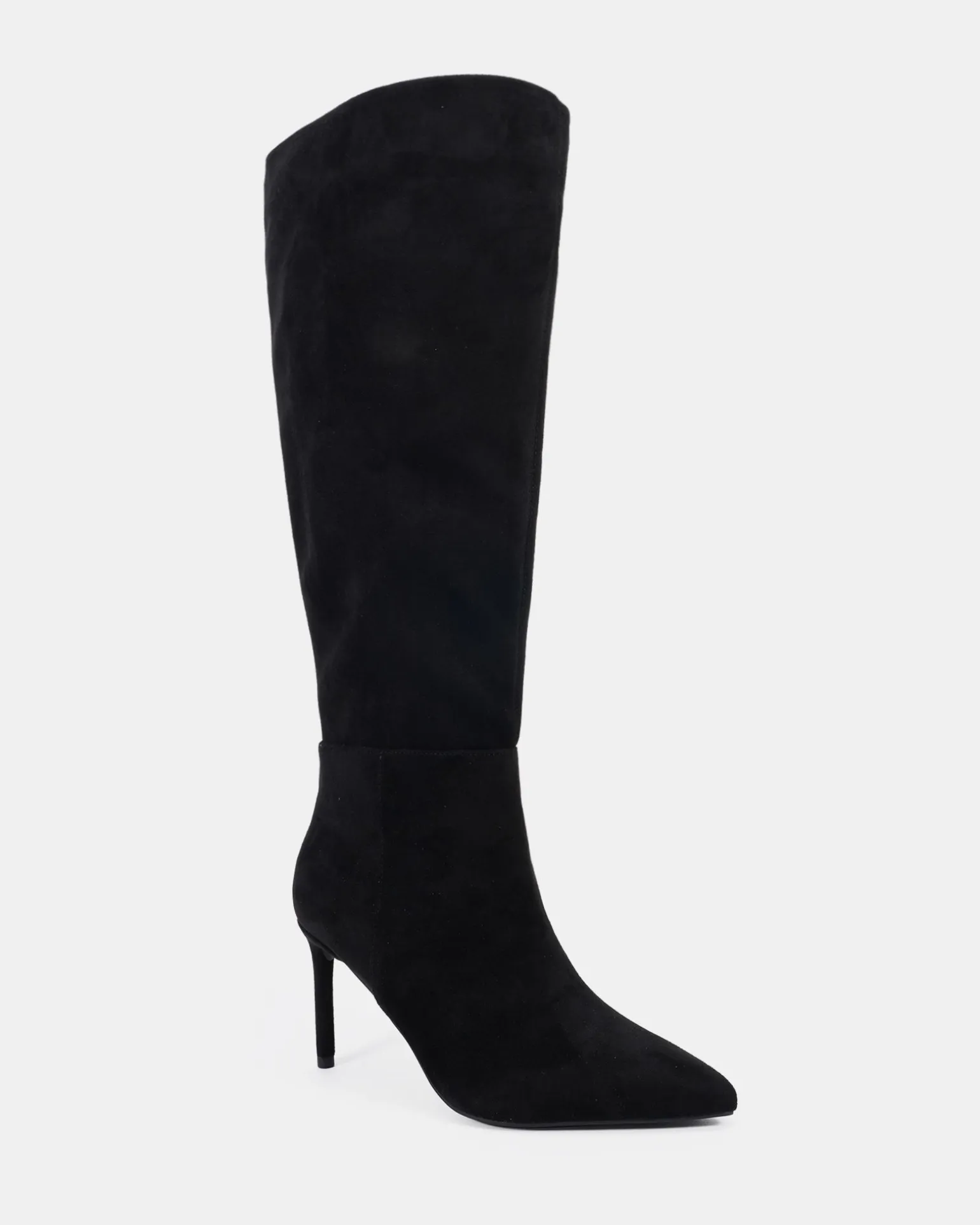 KAMRYN Black Suede Heeled Boots