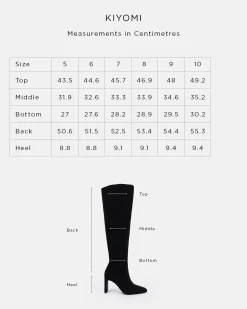 KIYOMI Black Suede Heeled Boots