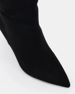 KIYOMI Black Suede Heeled Boots