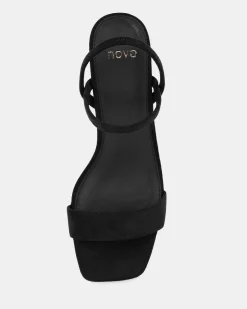 LASSO Black Suede Low Heels