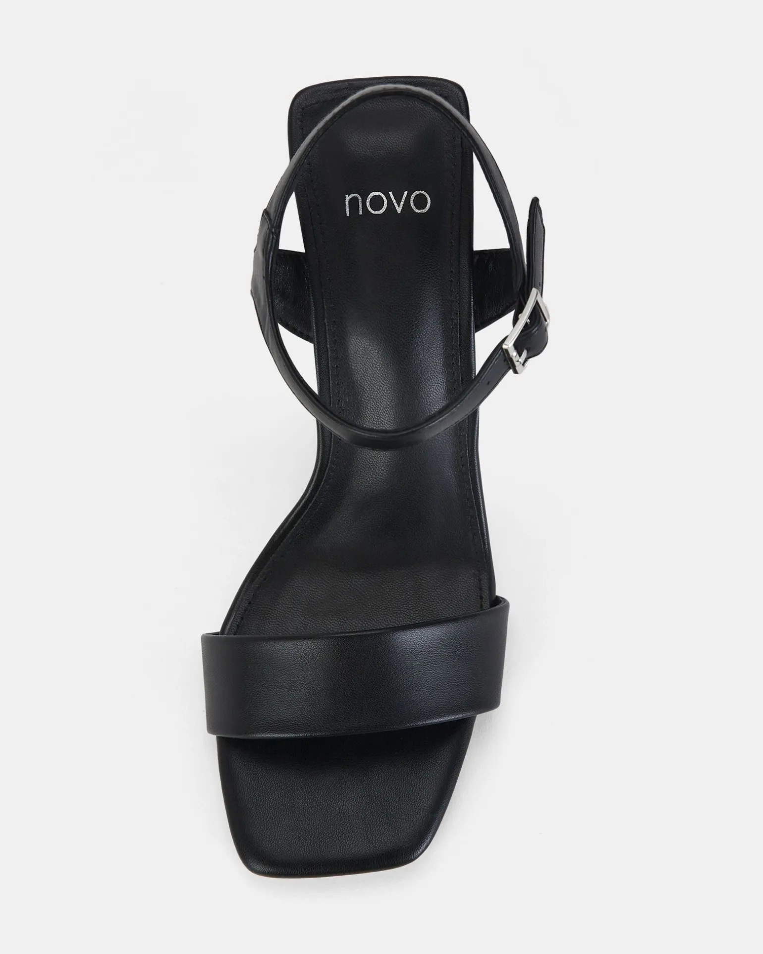 LITZY BLACK Open Toe Heels