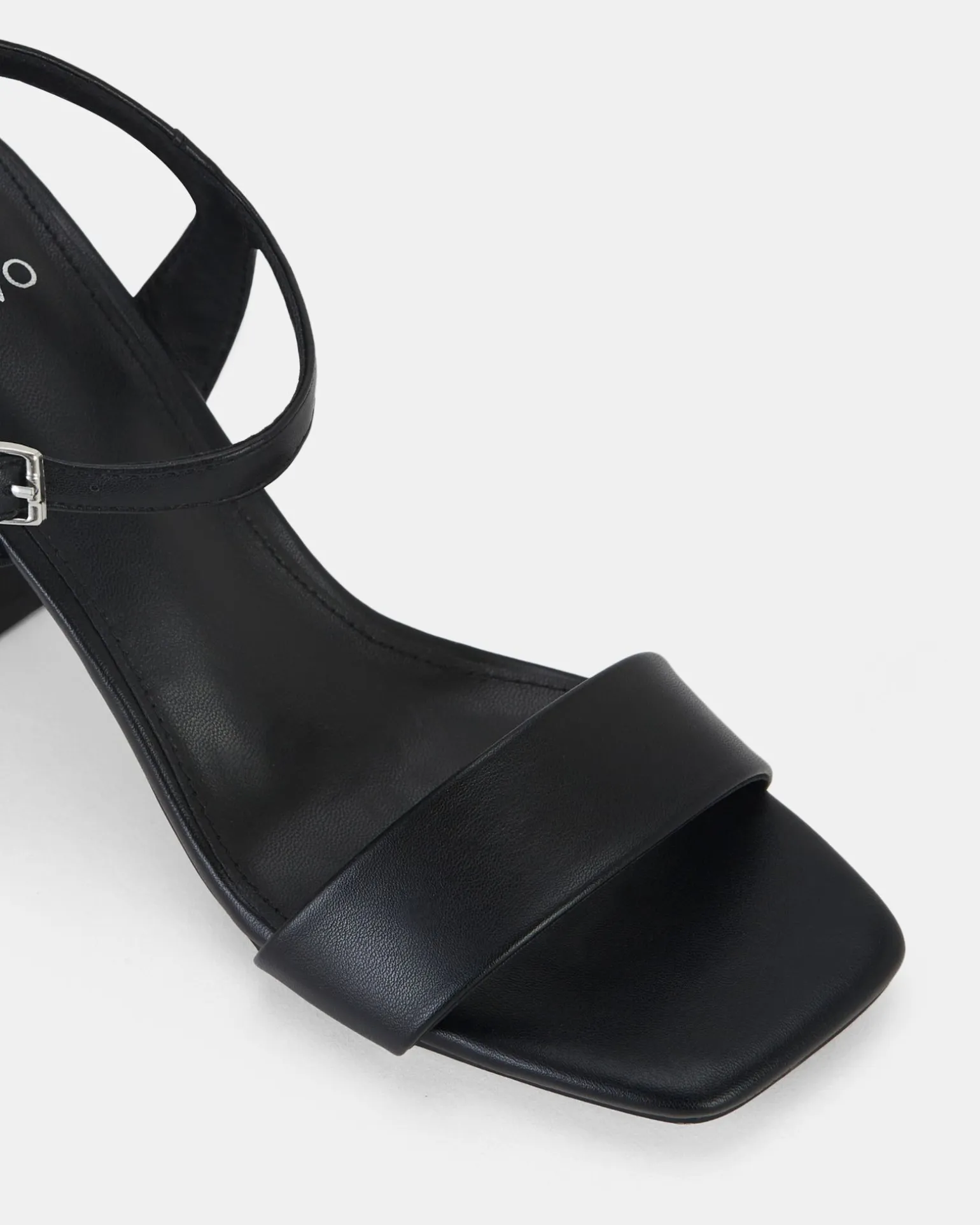 LITZY BLACK Open Toe Heels