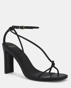 MACERATA BLACK Open Toe Heels