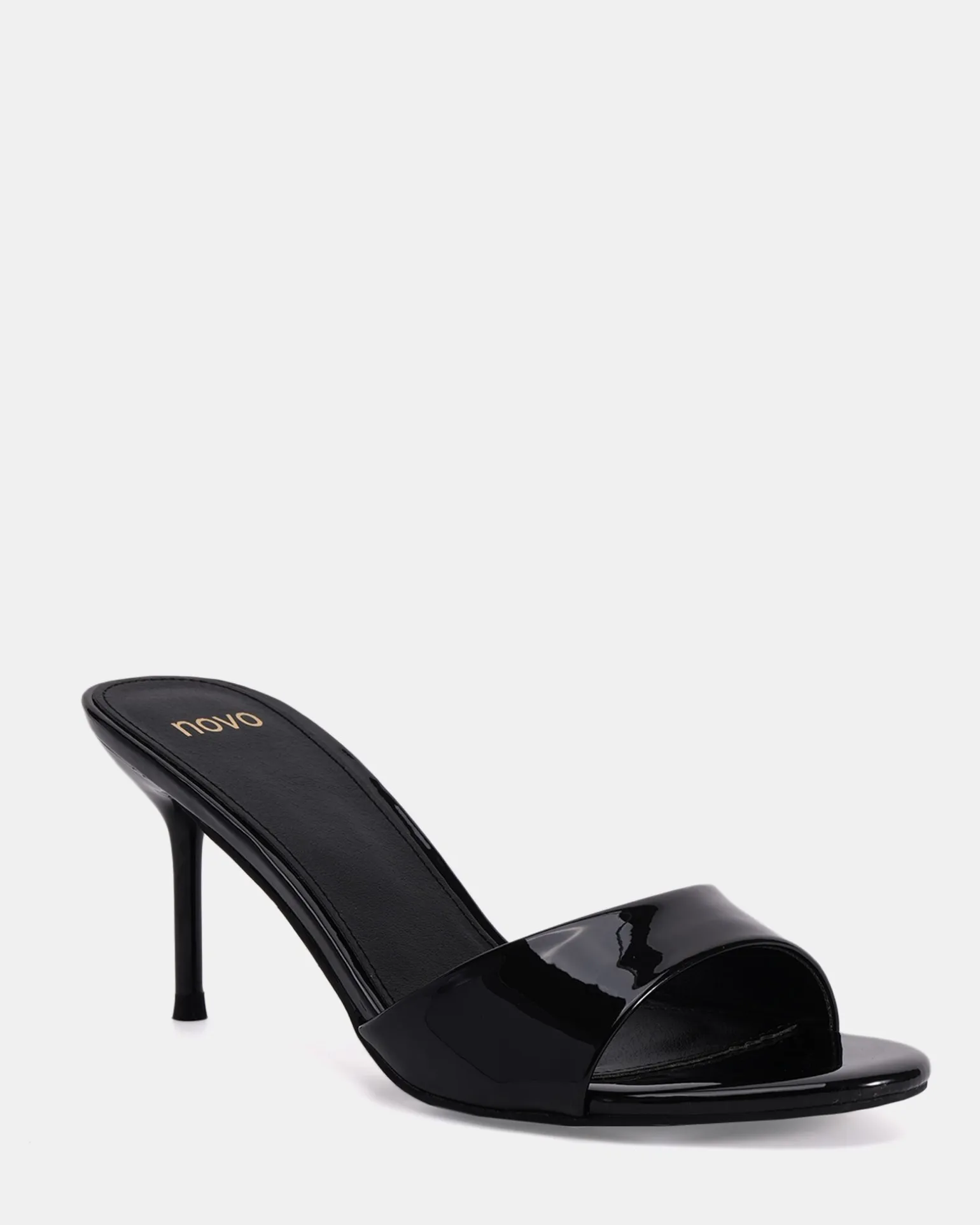 MALAN Black Patent Mules