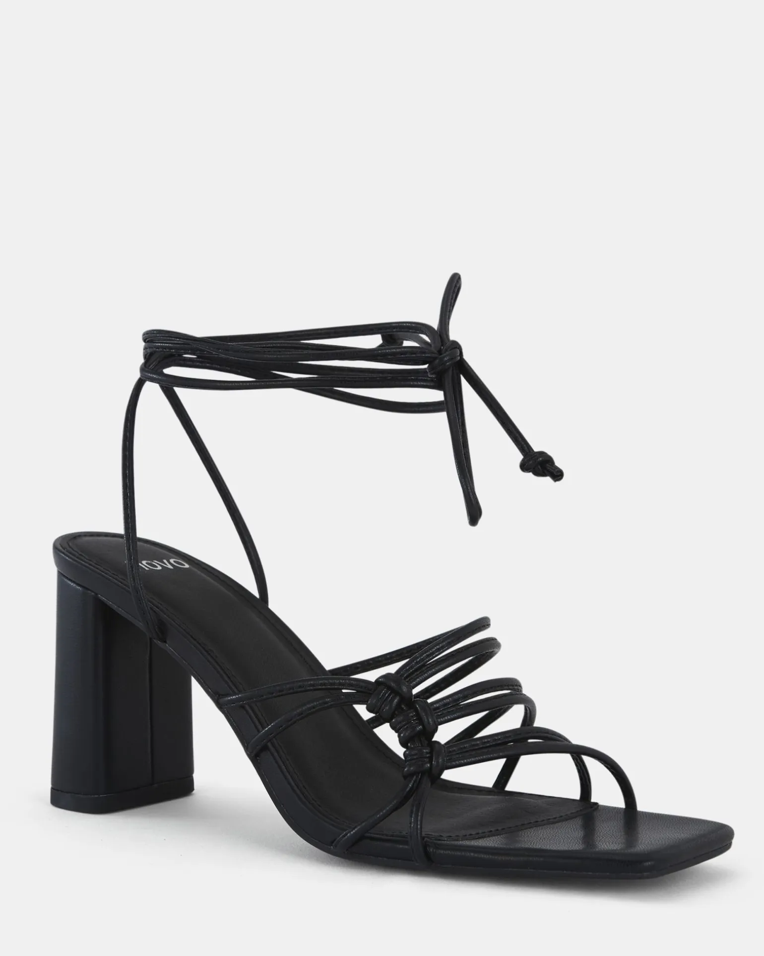 MILANO BLACK Open Toe Heels