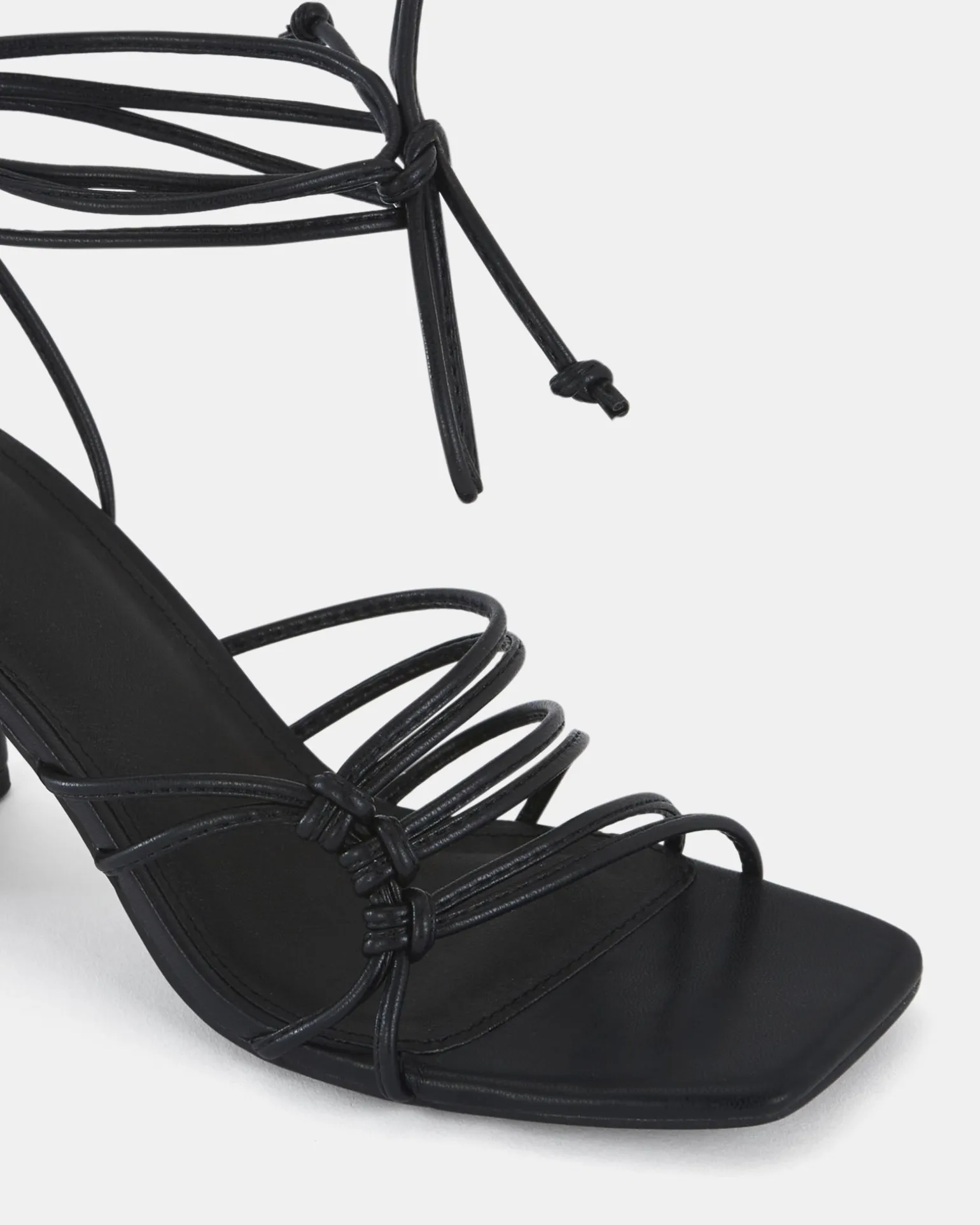 MILANO BLACK Open Toe Heels