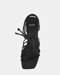 MILANO BLACK Open Toe Heels