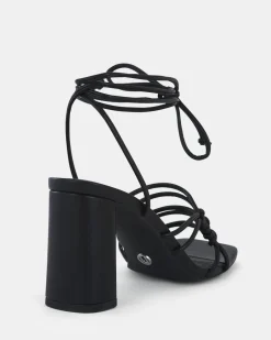 MILANO BLACK Open Toe Heels