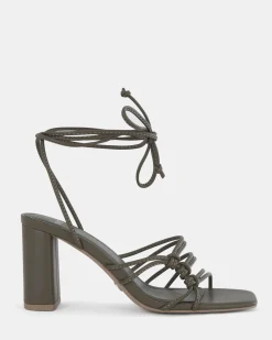 MILANO KHAKI Open Toe Heels