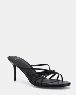 MILKSHAKE BLACK Open Toe Heels