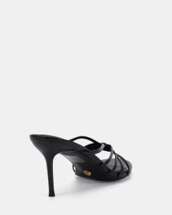 MILKSHAKE BLACK Open Toe Heels