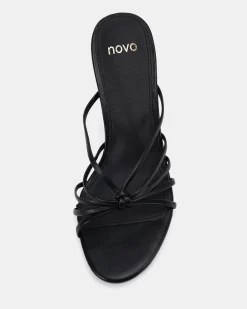 MILKSHAKE BLACK Open Toe Heels
