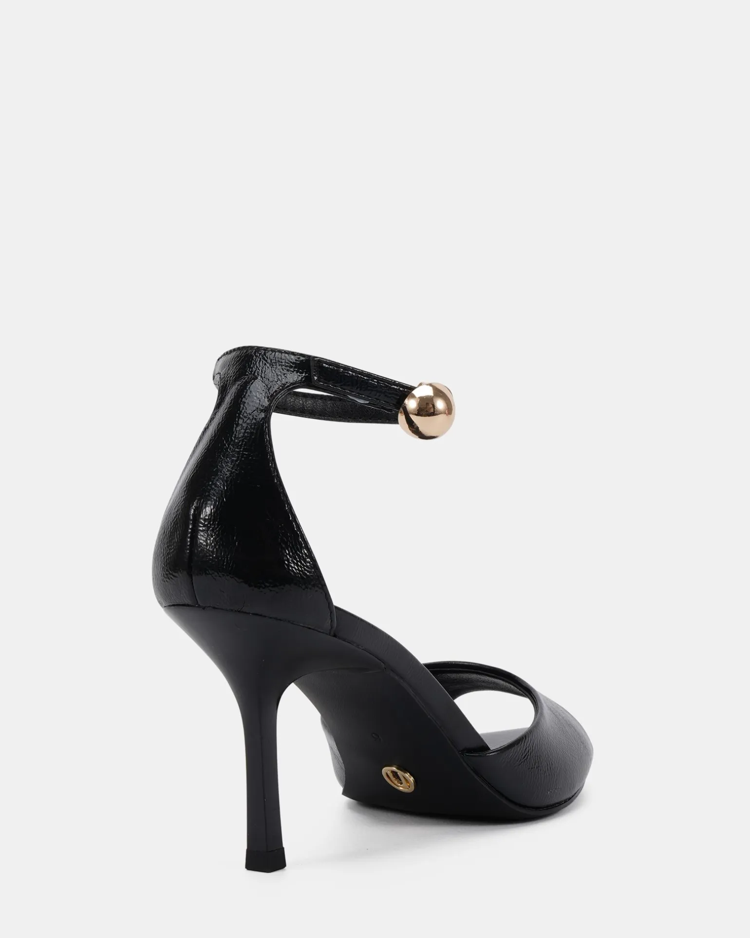 MIRAYER BLACK CRINKLE PATENT High Heels