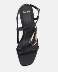 MORENA BLACK Open Toe Heels