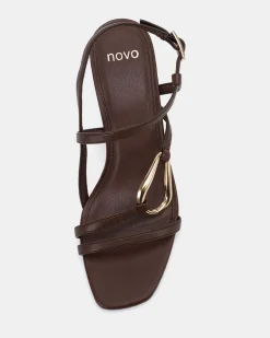 MORENA MILK CHOCOLATE Open Toe Heels