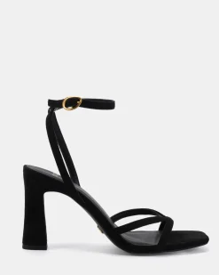 NAIRA Black Suede High Heels