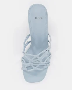 NEWLY BLUE CROC Block Heels