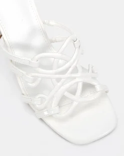 NEWLY WHITE CROC Block Heels