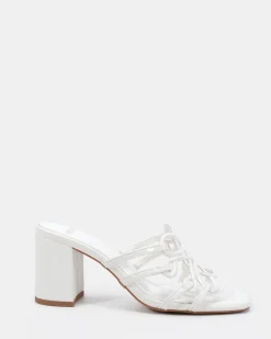 NEWLY WHITE CROC Block Heels
