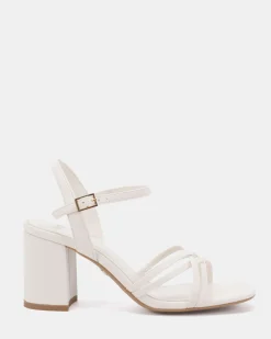 NIRELLA WHITE Block Heels
