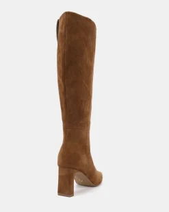 OKORO Caramel Suede Heeled Boots