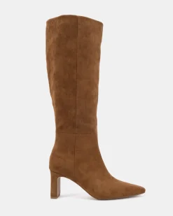 OKORO Caramel Suede Heeled Boots
