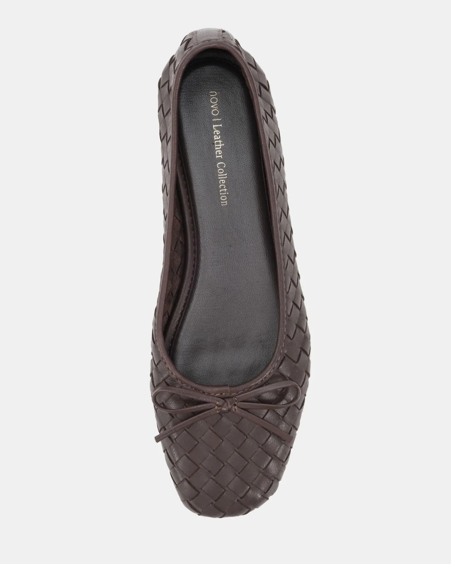 PEEPS ESPRESSO LEATHER Ballet Flats