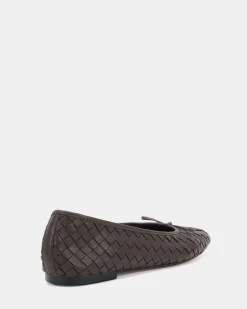PEEPS ESPRESSO LEATHER Ballet Flats