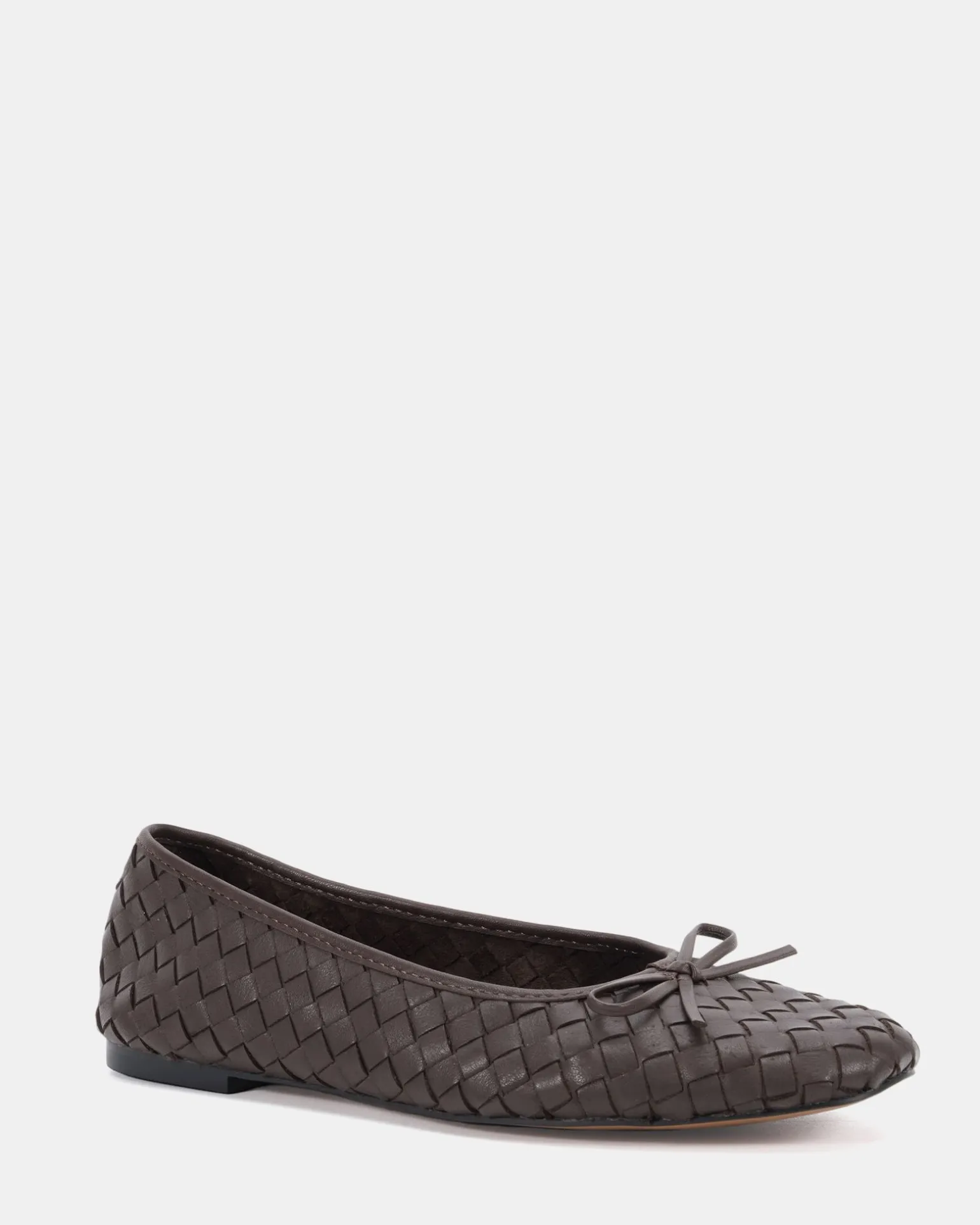 PEEPS ESPRESSO LEATHER Ballet Flats