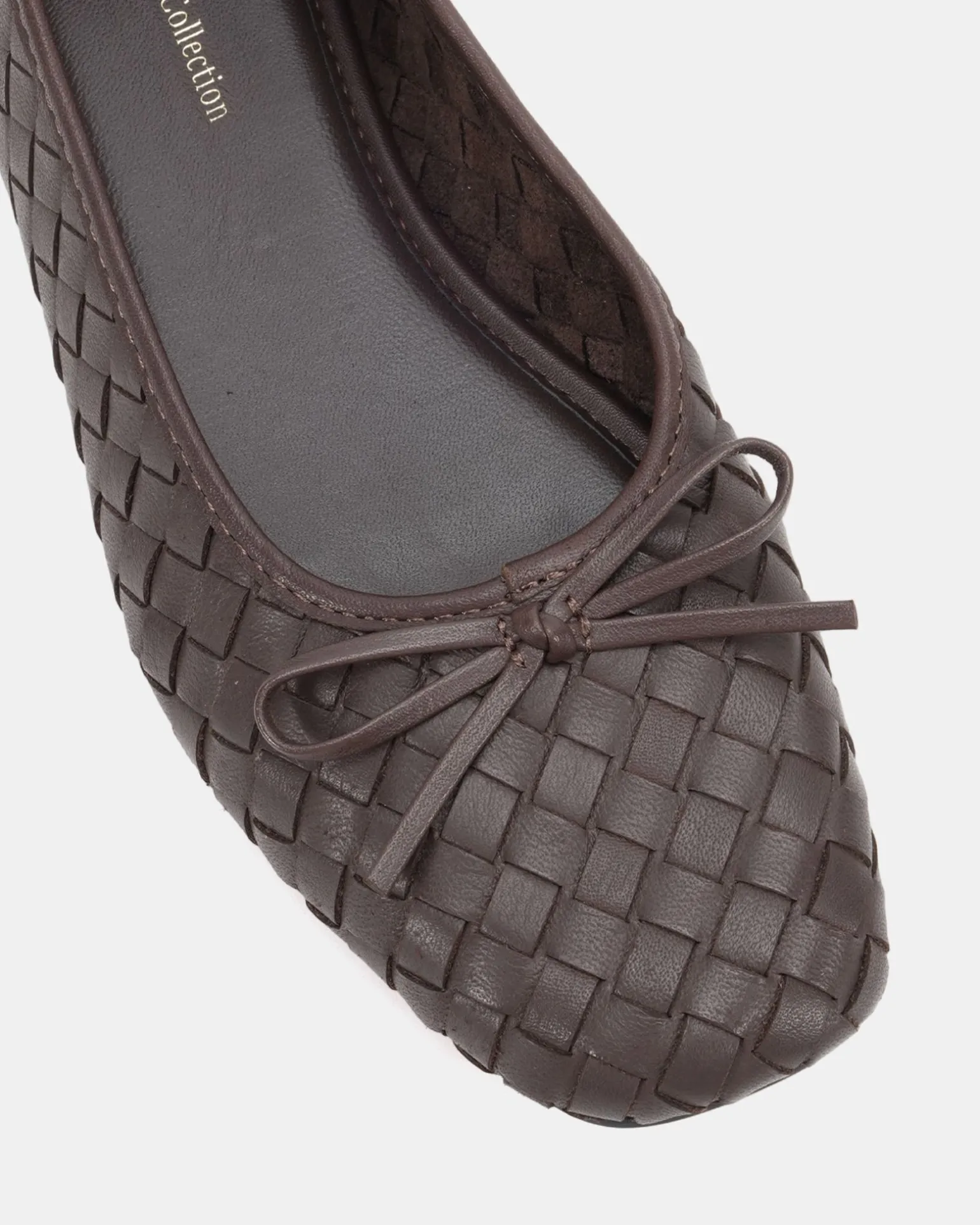 PEEPS ESPRESSO LEATHER Ballet Flats