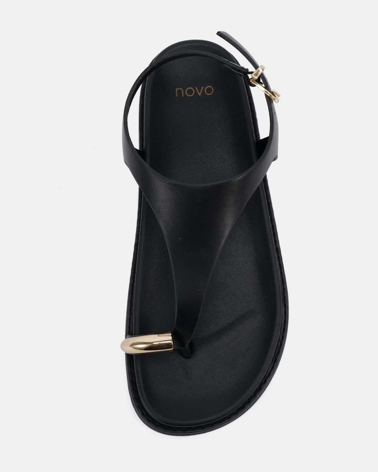 RHODA BLACK Flat Sandals