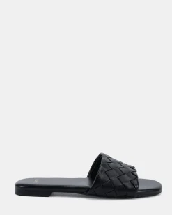 SAIGE BLACK Flat Sandals