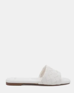 SAIGE WHITE Flat Sandals