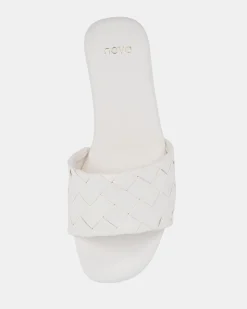SAIGE WHITE Flat Sandals