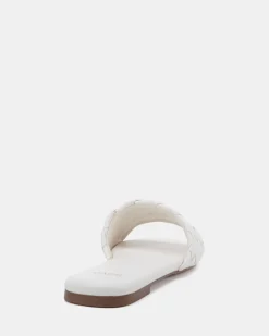 SAIGE WHITE Flat Sandals