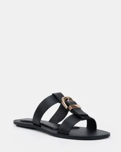 SANIYAH BLACK Flat Sandals