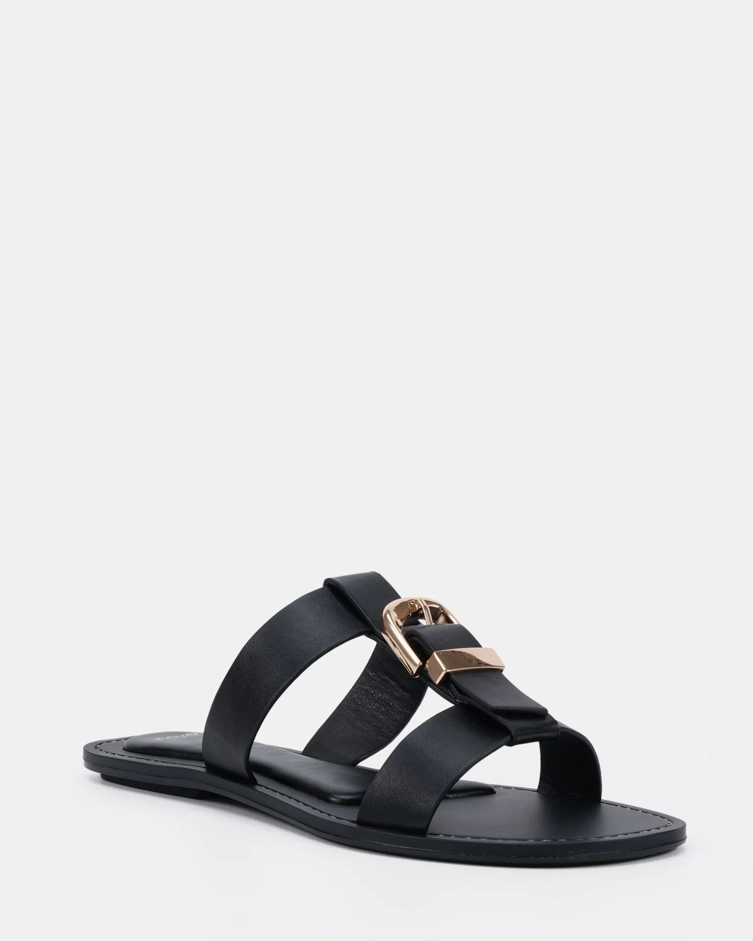 SANIYAH BLACK Flat Sandals