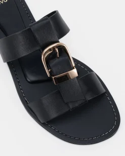 SANIYAH BLACK Flat Sandals