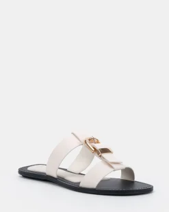 SANIYAH WHITE Flat Sandals
