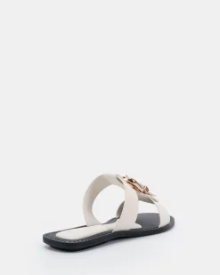 SANIYAH WHITE Flat Sandals