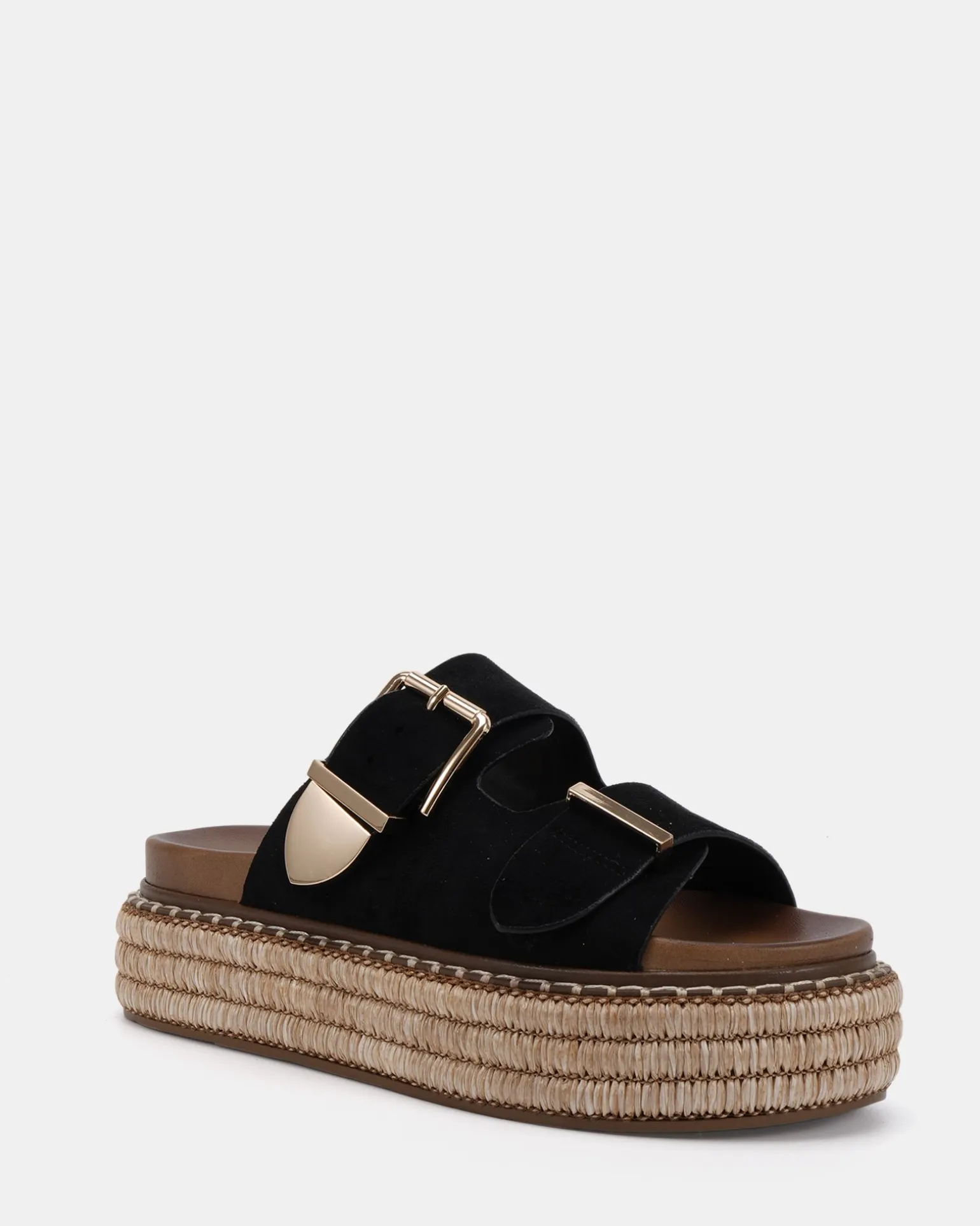 SAZKIA Black Suede Sandals