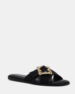SCOTT BLACK LINEN Sandals