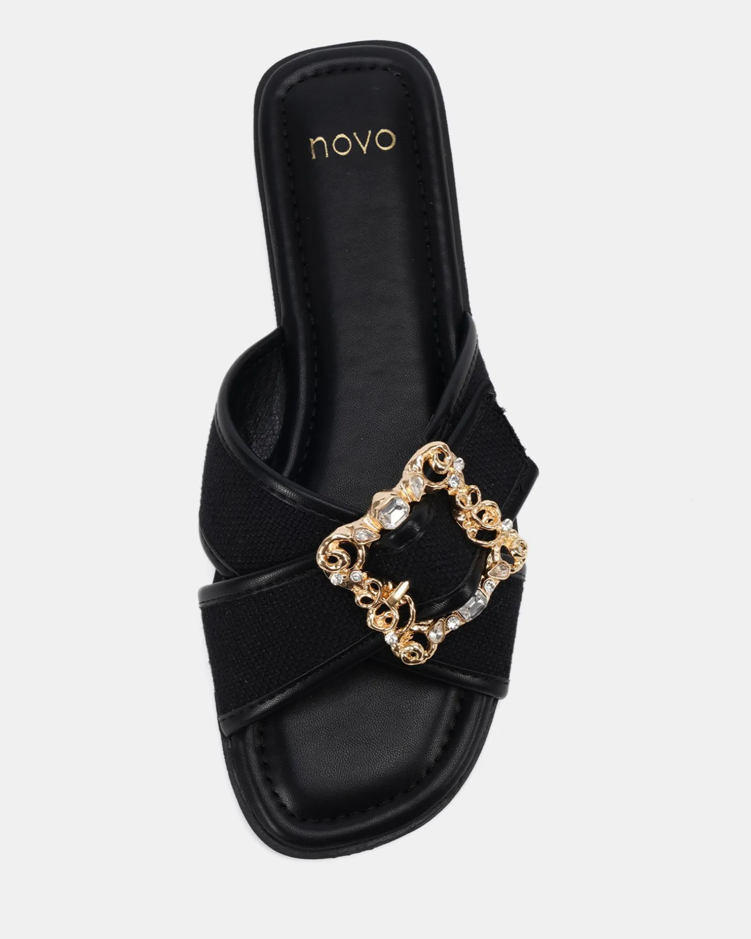 SCOTT BLACK LINEN Sandals
