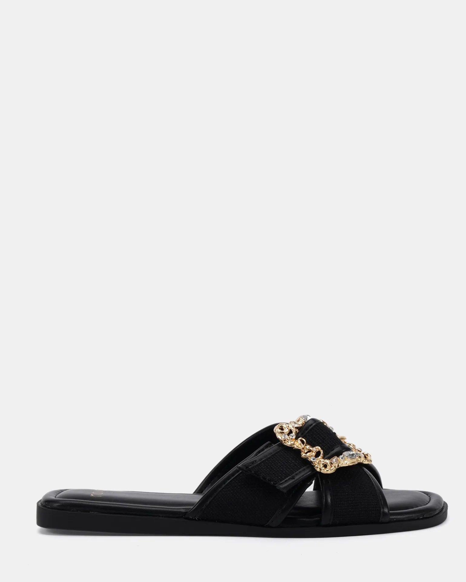 SCOTT BLACK LINEN Sandals