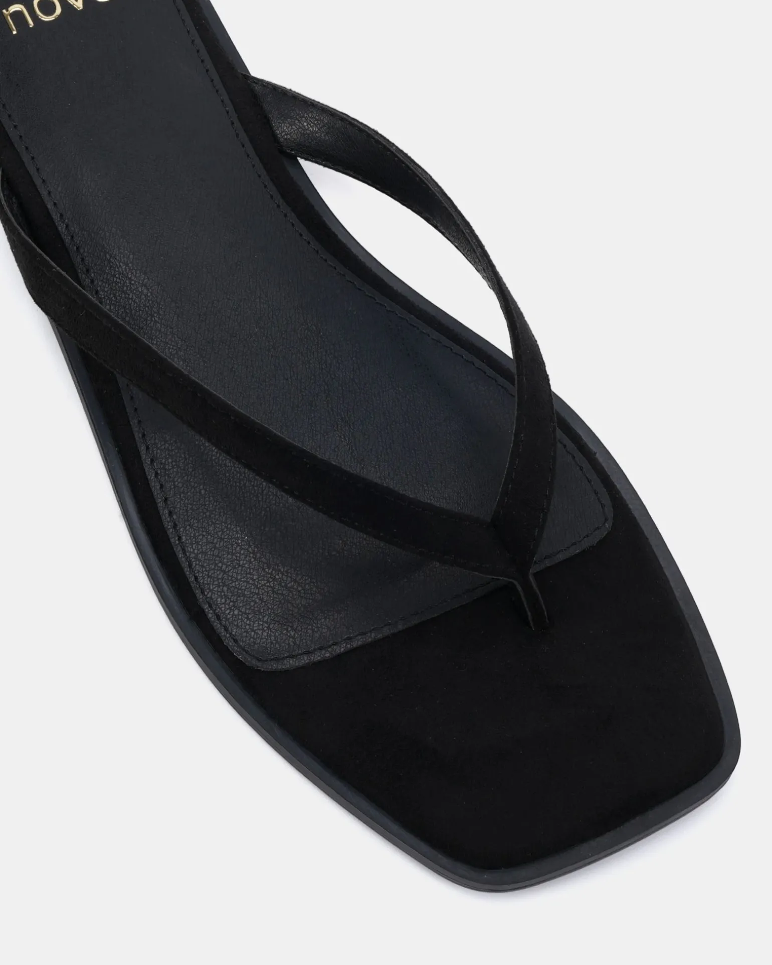 SHAKE Black Suede Sandals